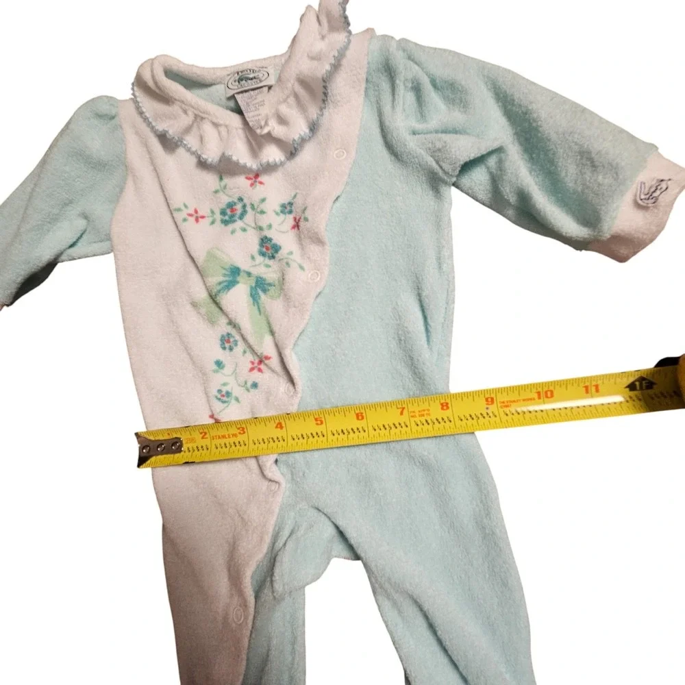 Vintage Lacoste Izod Terry‎ Cloth Sleeper Infant M 12-18 lbs. Floral Colorblock